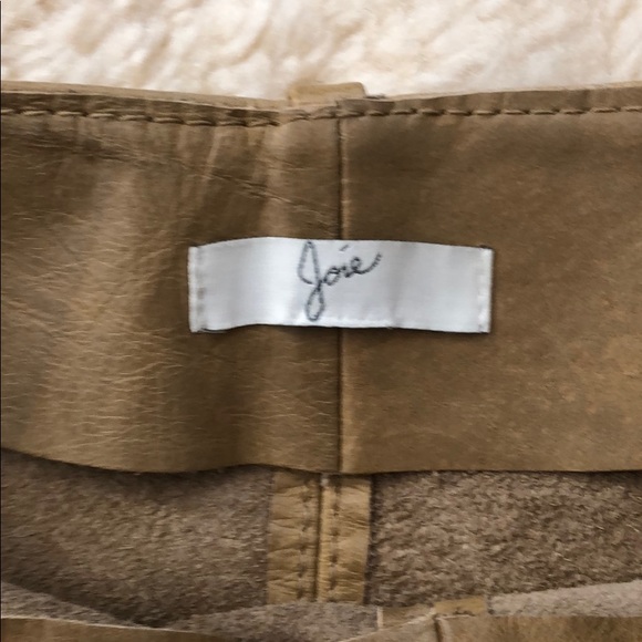 Joie Tan Leather Mini Skirt - Picture 2 of 4